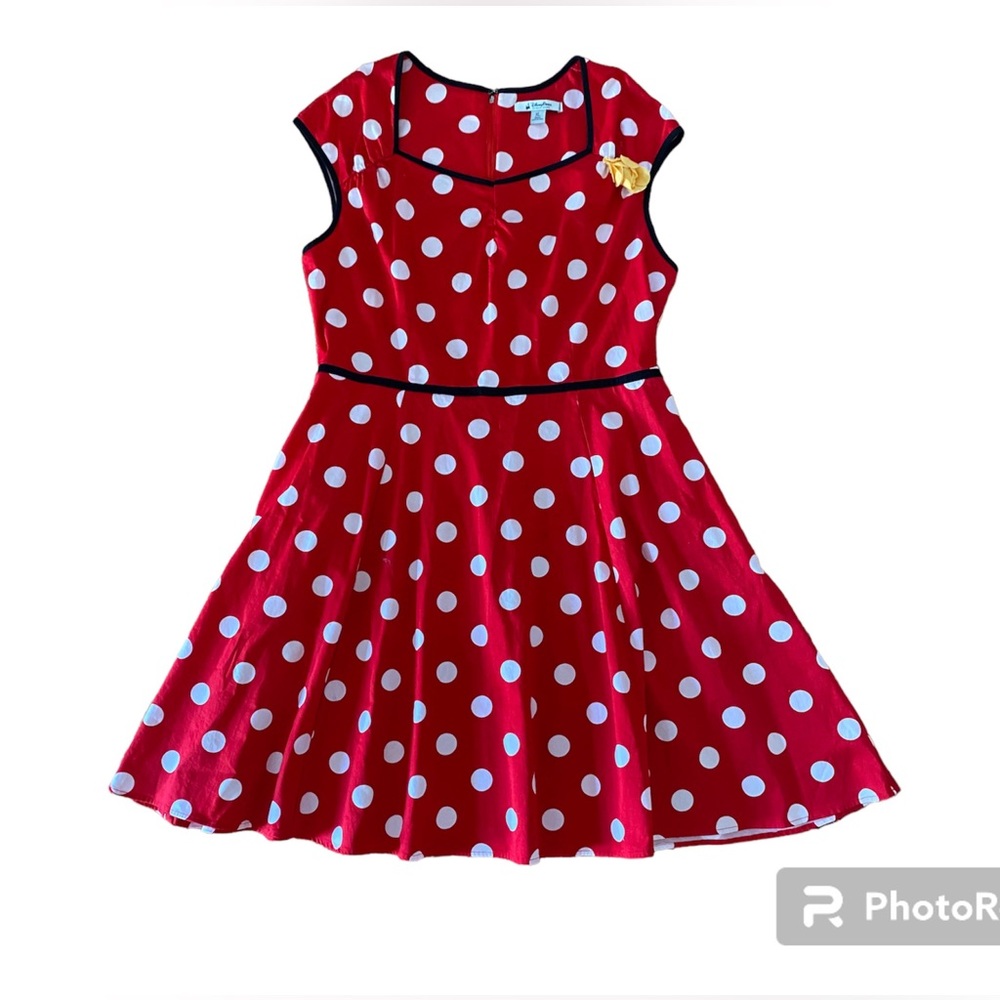Disney Parks Minnie Mouse red polka dot pinup swing dress Halloween cosplay XL